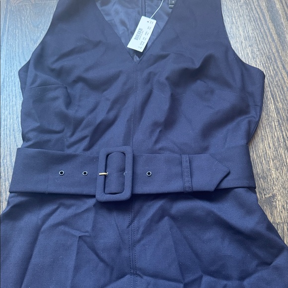 J. Crew Navy Belted Midi Dress - NWT - Picture 2 of 7